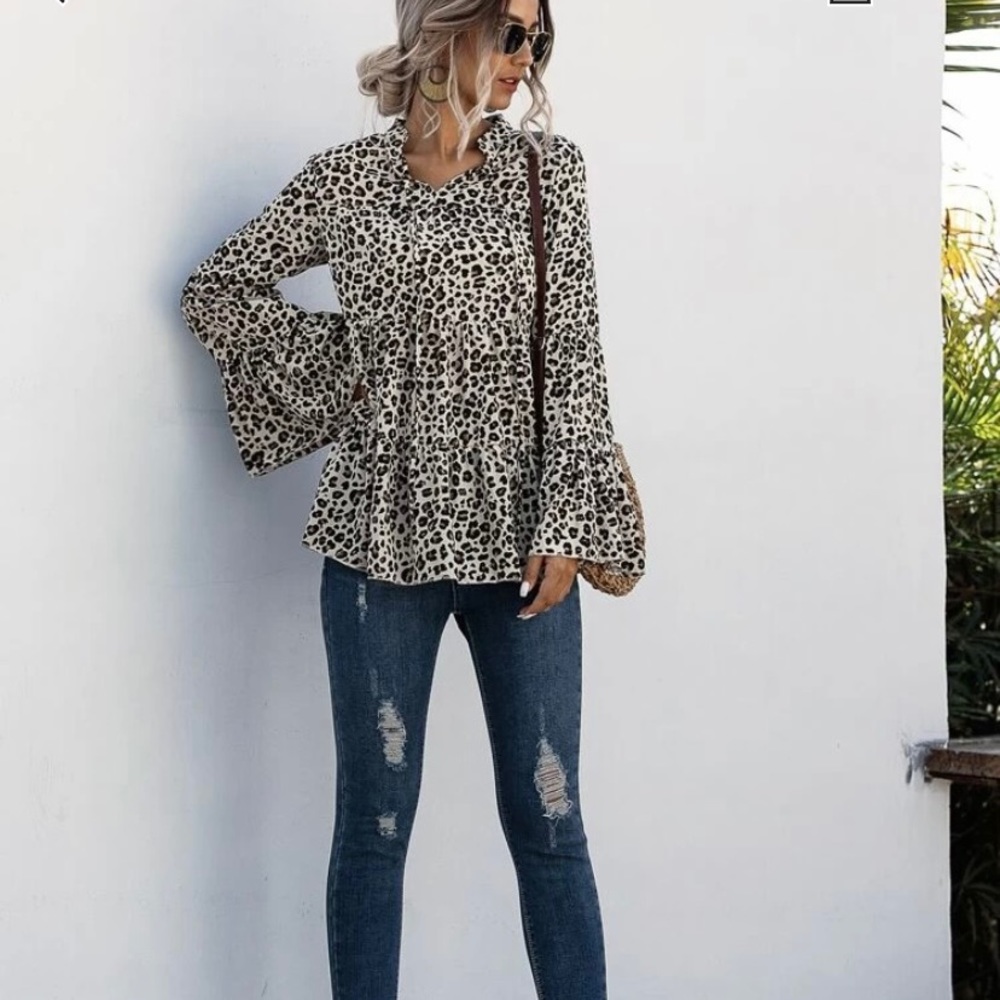 SHEIN Leopard Print Blouse
